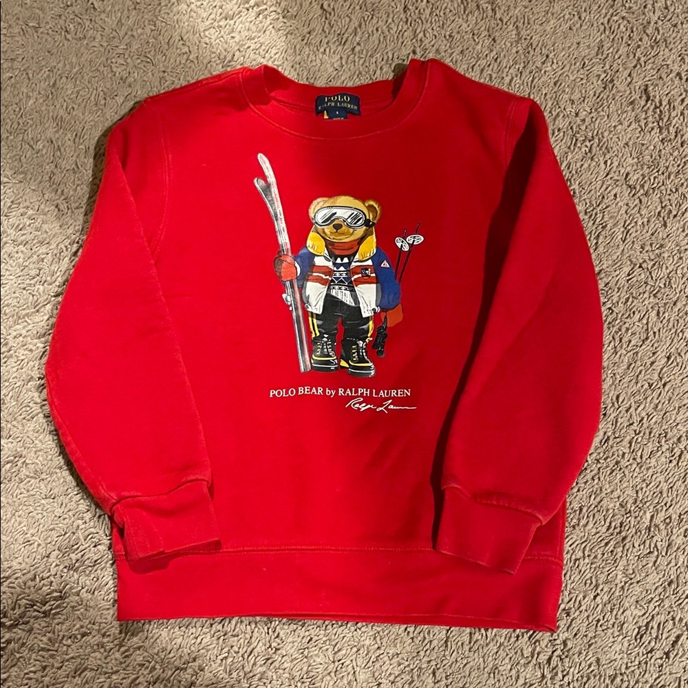 Ralph Lauren Kids Red Bear Graphic Sweatshirt